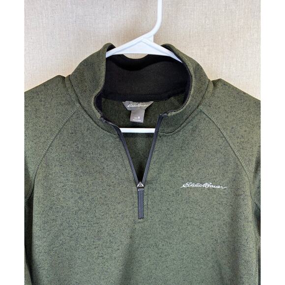 NWT Eddie Bauer Men's Medium quarter-zip Radiator fleece Basil Olive green - Picture 3 of 8